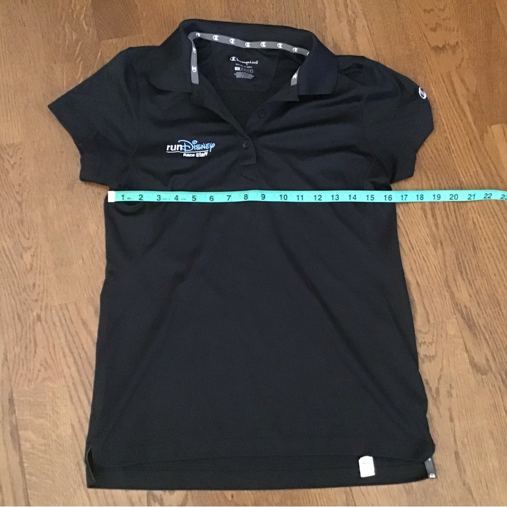 RunDisney 🏃‍♀️ Race Staff Moisture Wick Polo Shirt, female cut, black. Small